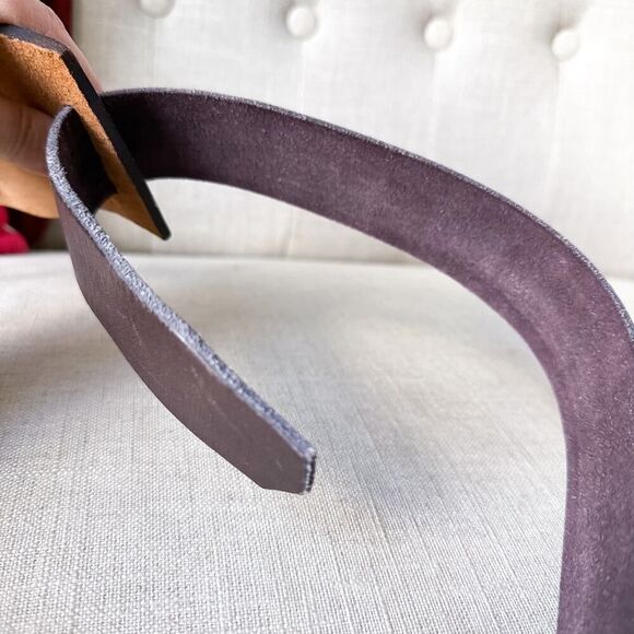 Vintage American Flag Leather Wide Buckle Belt Men's 32/34 Women's XL Unisex - Picture 4 of 12